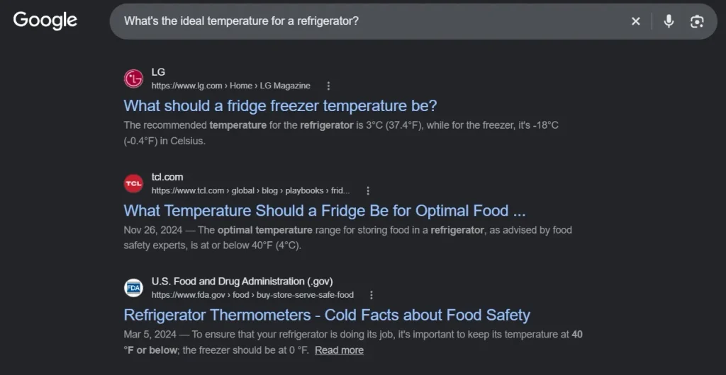 Google organic results (SEO)